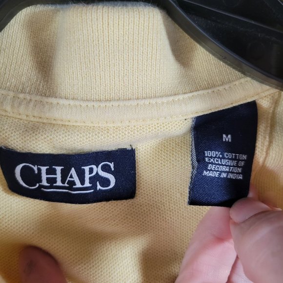 Chaps Mens Polo Shirt  Yellow Short Sleeve  Size Medium - Picture 3 of 3